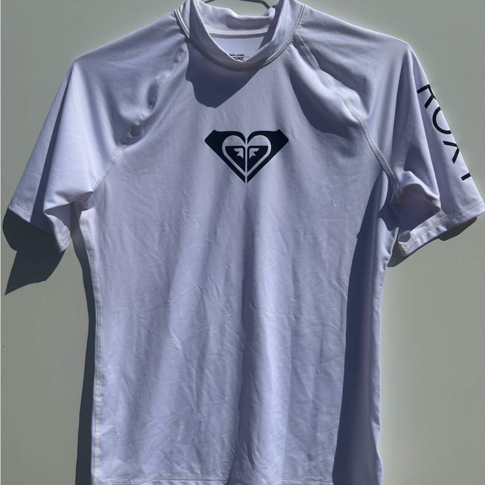 Roxy White Rash Guard with Logo